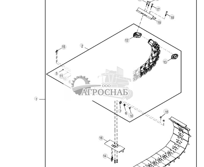 Смазываемая цепь гусеницы с 46 звеньями с башмаками 660 мм (26 дюймов) с улавливателем для тяжелых условий эксплуатации - ST790335 6.jpg